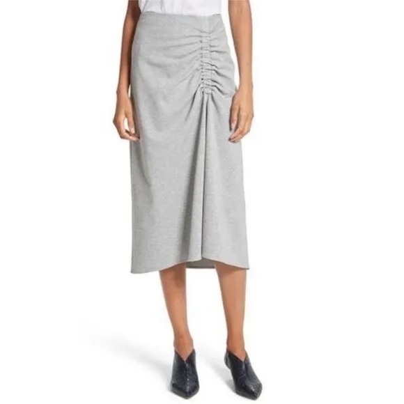 Tibi Origami Ruched Midi Grey Skirt size 2 EUC MSRP $298 - Picture 1 of 6